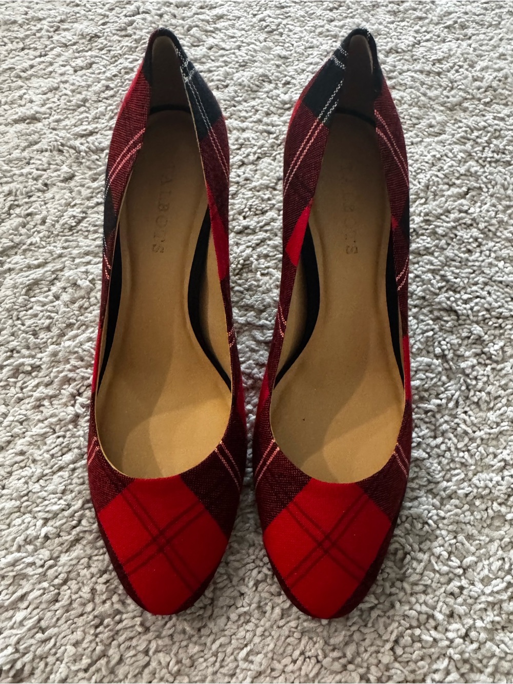Talbots Red Plaid Pointed-Toe Pumps